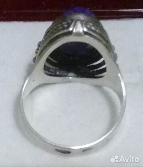 Кольцо серебряное с чароитом СССР