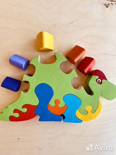 Развивающие игрушки Деревянный пазл дракончик