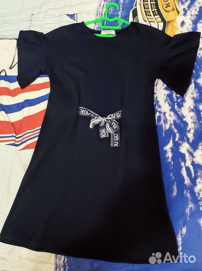 Школьный сарафан синий