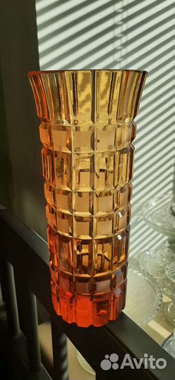 Ваза Бисер медовый хрусталь гхз линза