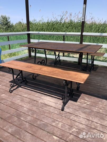 Лавки и стол для беседки