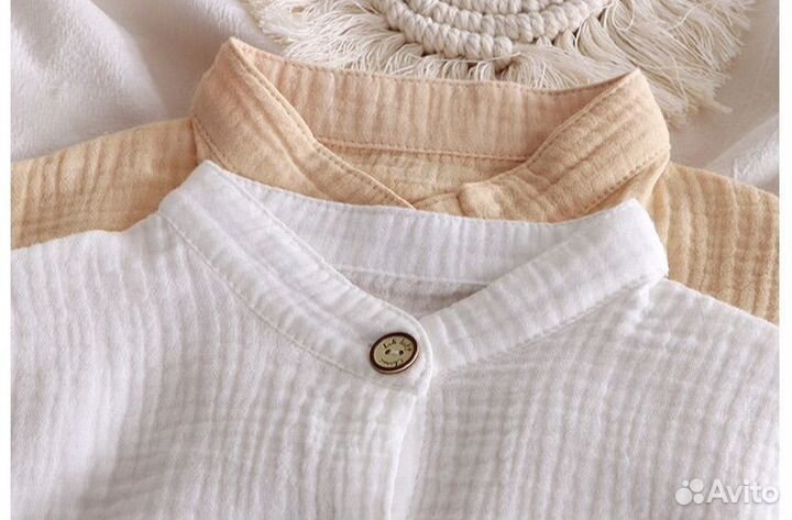 Муслиновый детский костюм белый 80