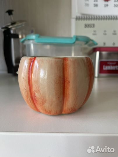 Горшок керамический в форме тыквы