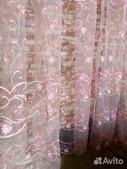 Органза 3м90см с вышивкой