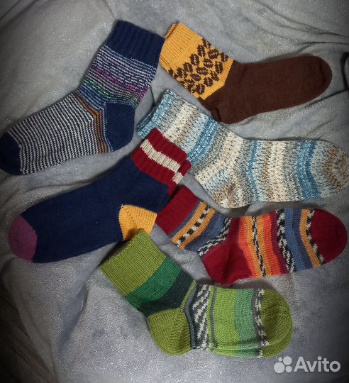 Носки ручной вязки шерстяные, р-р 38-40