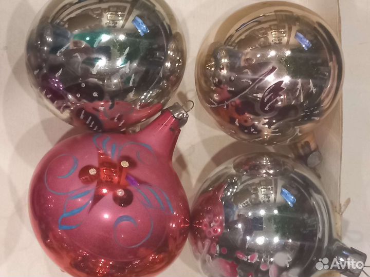 Елочные игрушки набор шары,ссср.1987г