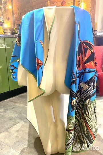 Платок шаль пашмина шарф Gucci - Синева