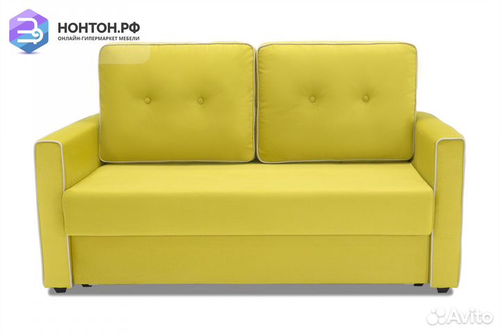 Диван еврокнижка Леон горчичный