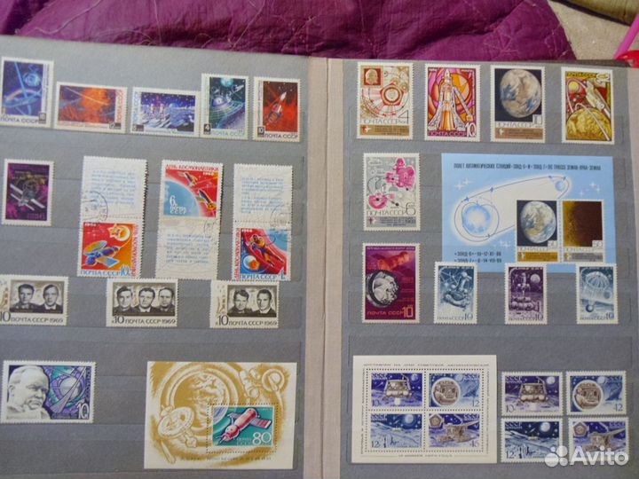 Альбом с марками космос и флора-фауна, 60-75 год