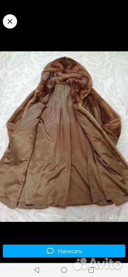 Шуба норковая с капюшоном 50 52 бу