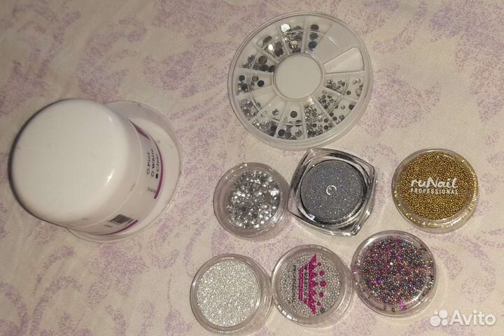 Втирка, стразы,шарики, укрепляющая пудра