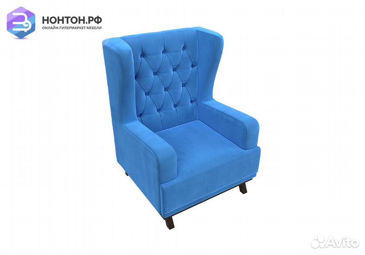 Кресло Джон Люкс велюр голубой