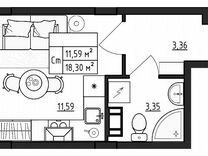 Квартира-студия, 18 м², 4/4 эт.