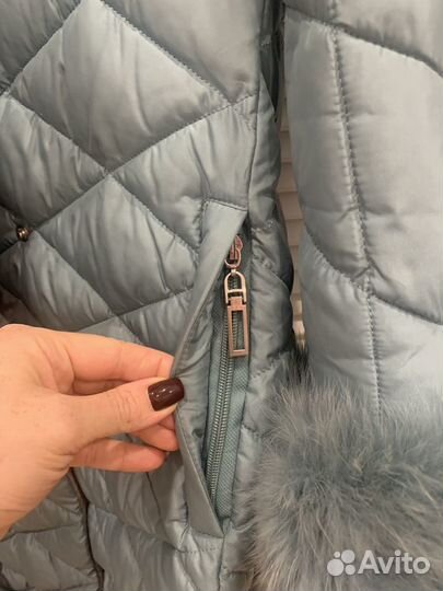Пуховик-пальто женский 46 48 размер с мехом