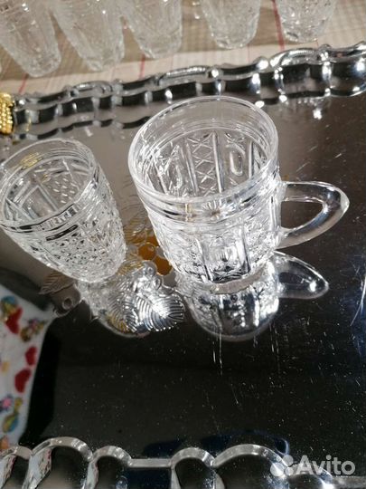 Хрустальные стопки и кружки. Конец 70хгод