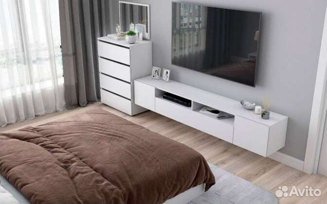 Тумба под тв белый матовый длина 2000мм