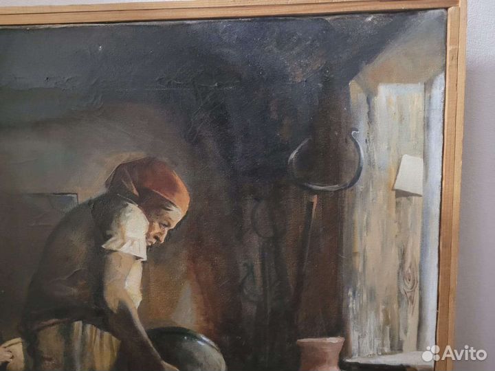 Старинная картина холст, масло