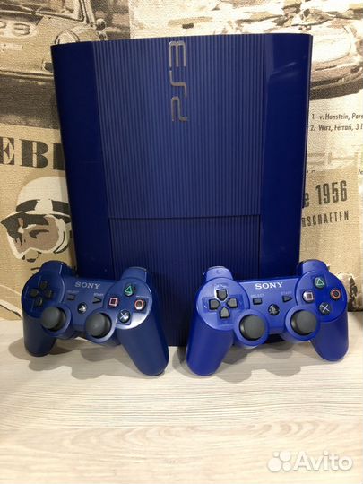 Лимитированная Синяя Ps3 500гб + 70 игр