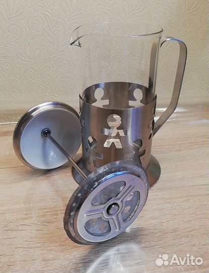 Чайник заварочный стеклянный с фильтр-прессом 1 л