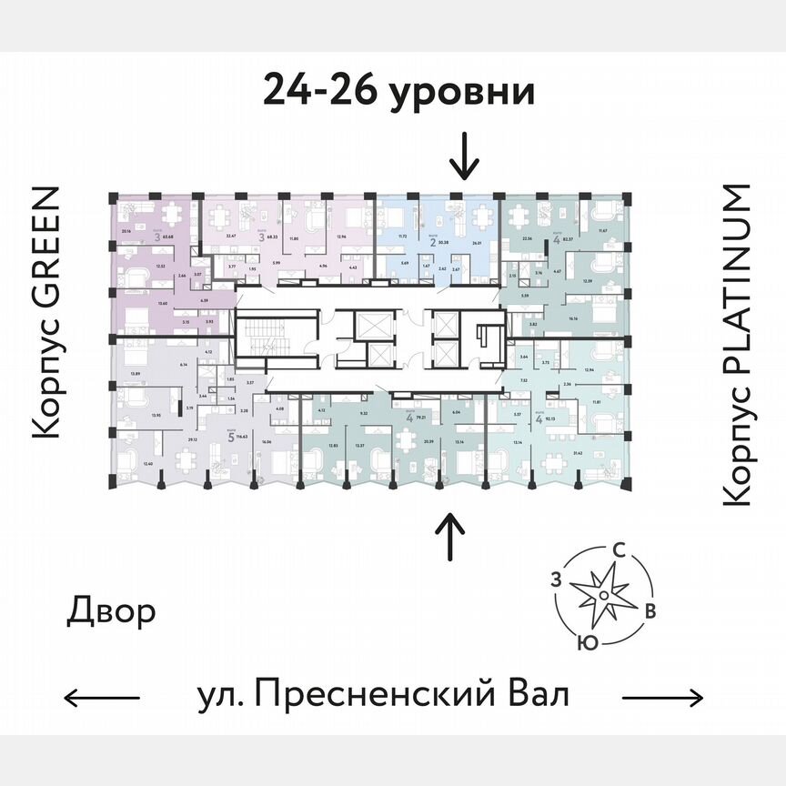 3-к. квартира, 65,7 м², 25/27 эт.