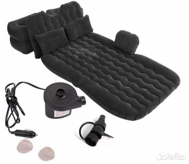 Надувной матрас в машину со спинкой с насосом 12v