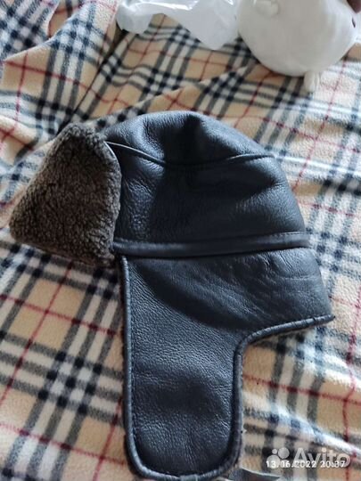 Мужская зимняя шапка нубук натуральная