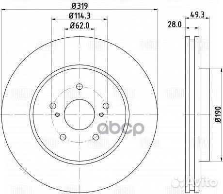 Диск тормозной lexus RX300/RX350/RX400 03 пере