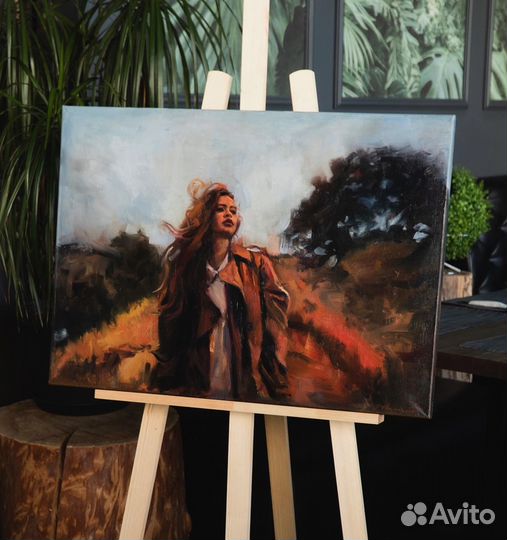Картина маслом на холсте девушка