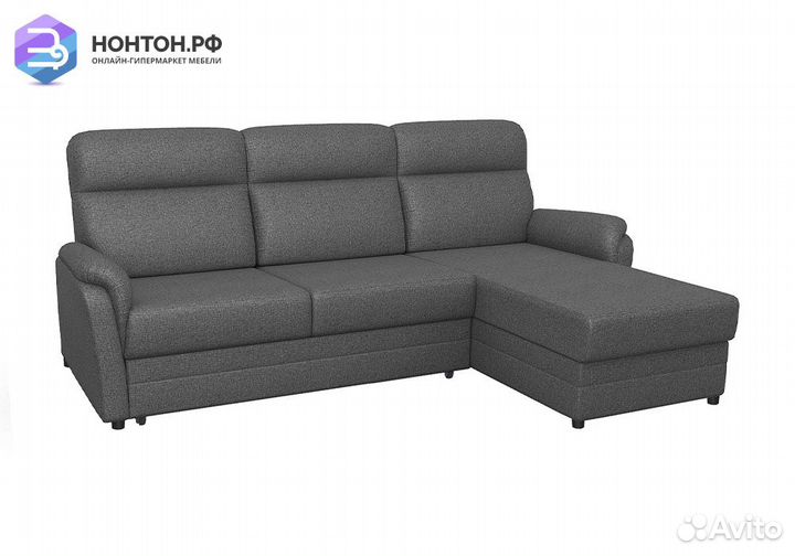 Диван угловой дельфин Омега 2-1 тёмно-серый
