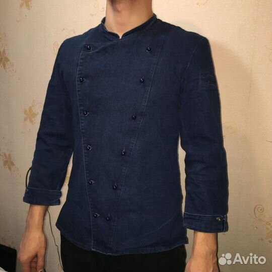 Китель поварской PiterProf синий, 48 с длинным