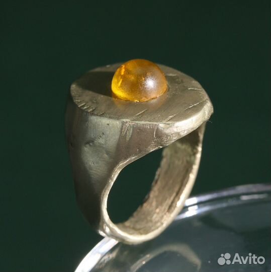 Кольцо-печатка из белой латуни унисекс Poison Drop