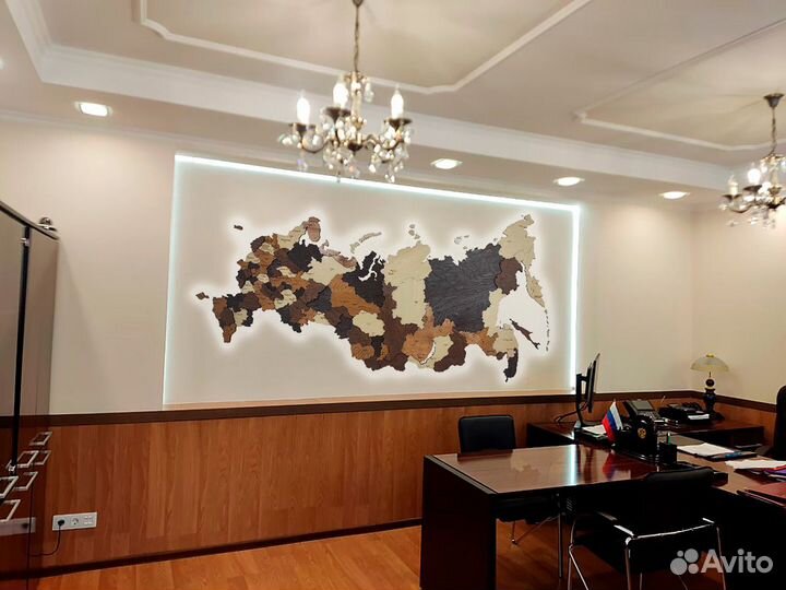 Фактурная карта России из дерева, Мурманск