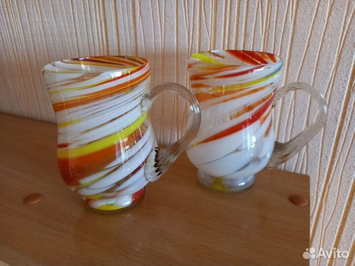 2 стакана,цветное стекло СССР
