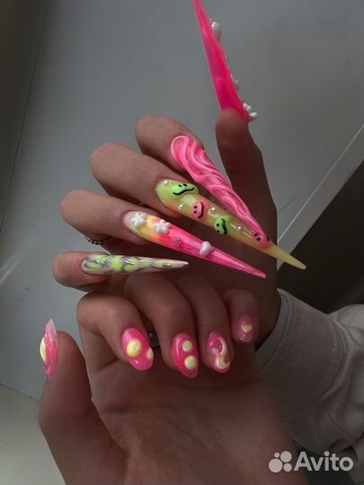 Гель лак, наращивание, педикюр