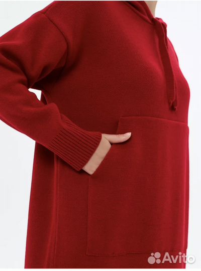 Платье теплое вязаное длинное