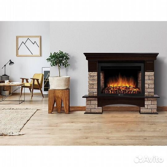 Портал Firelight Forte Wood 30 камень коричневый