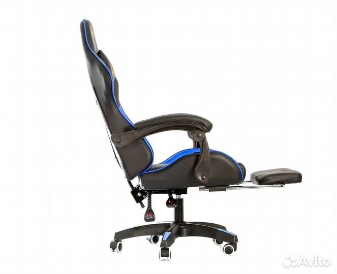 Игровое кресло с подставкой для ног и массажем