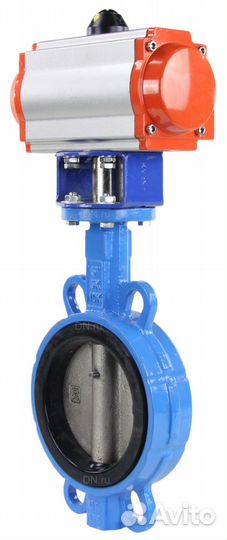 Затвор дисковый поворотный DN.ru WBV1413E-2W-Fb Ду80 Ру16, корпус - чугун GGG50, диск - чугун GGG40