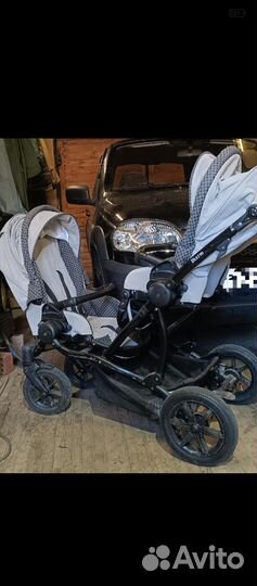 Коляска для двойни/погодок bebetto 42, 3 в 1