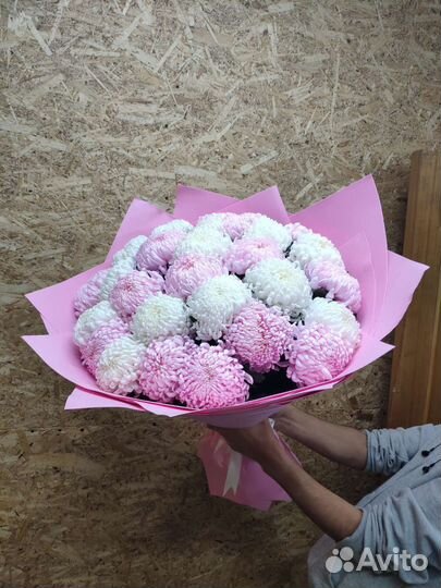 Букет корзина цветы 501шт розы хризантема