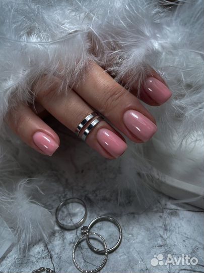 Маникюр гель лак наращивание