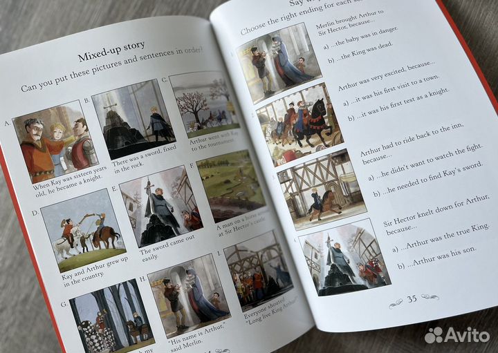 Arthur and the sword in the stone на английском