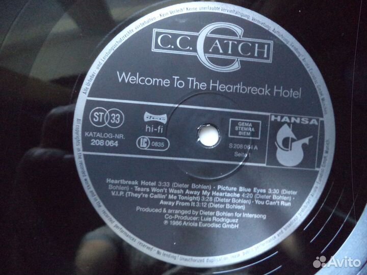 C.C.Catch - Welcome To The Heartbreak Hotel LP