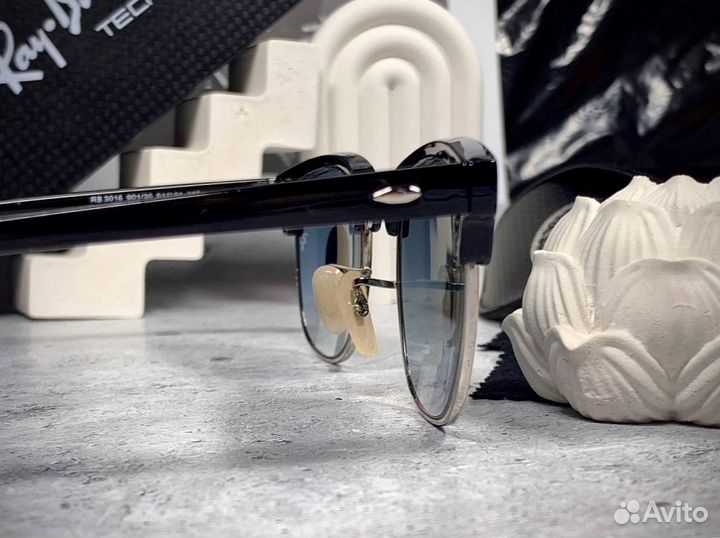 Очки Ray Ban Клабмастер серебристые