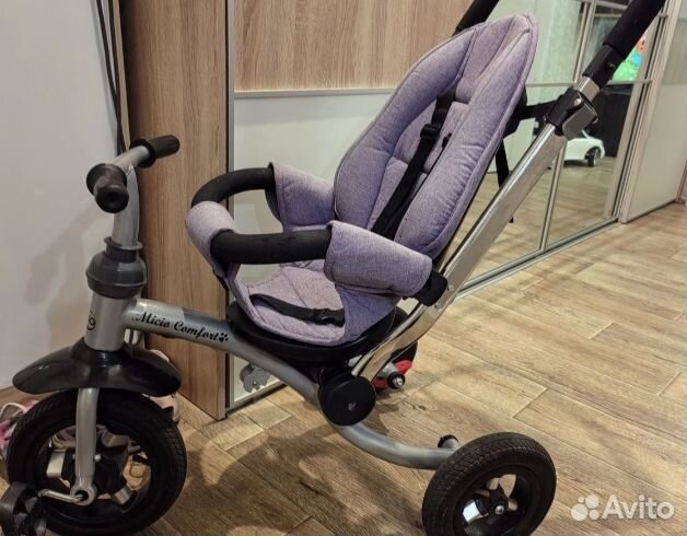 Велосипед коляска с родительской ручкой