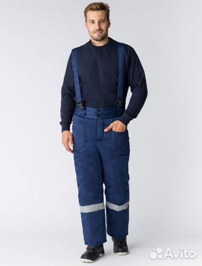 Брюки зимние с бретелями р.52-54 рост 5-6 М