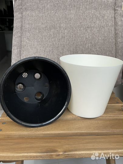 Горшок для цветов InGreen, белый х 16 см, 1.6 л