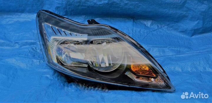 Фара Ford Focus 2 2008 черный хром