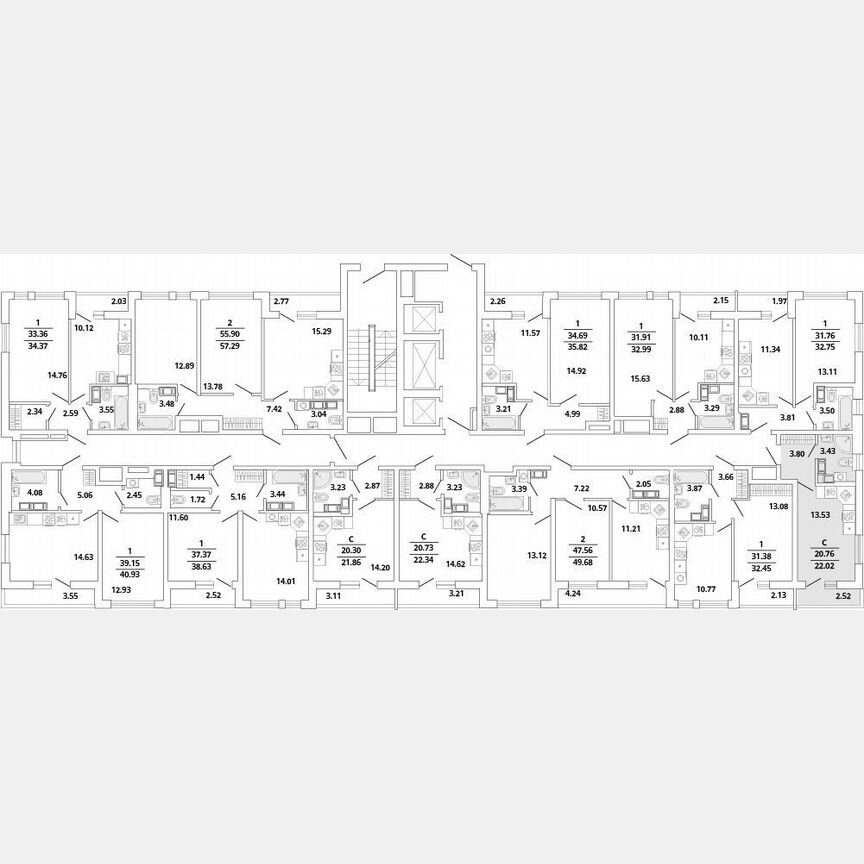 Квартира-студия, 22 м², 12/19 эт.
