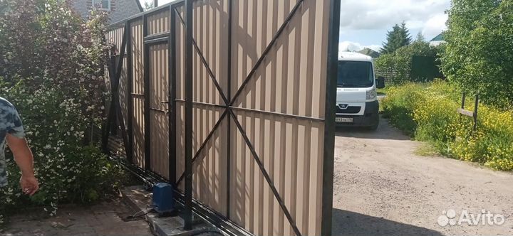 Откатные ворота с установкой
